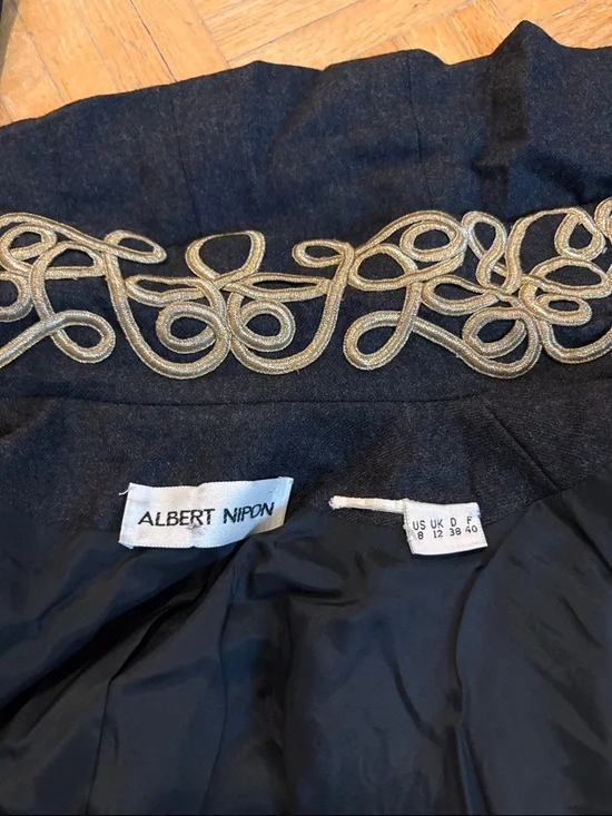 Albert Nipon Double-Breasted Embellished Collar Jacket - Picture 15 of 15